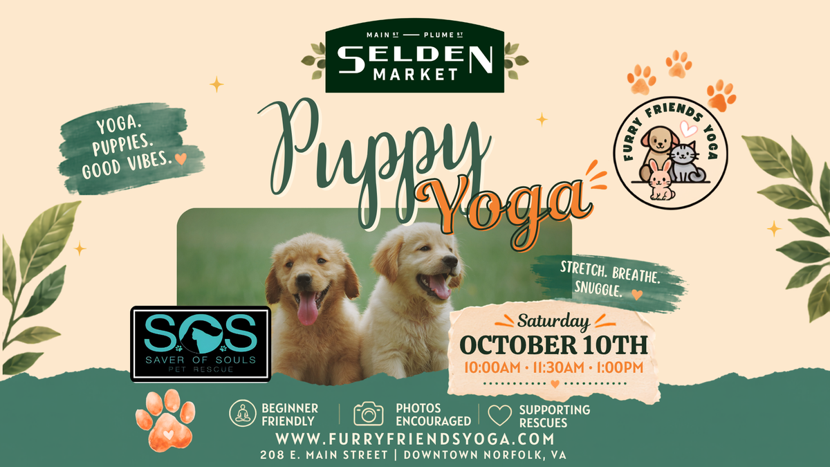 Puppy Yoga at Selden Market