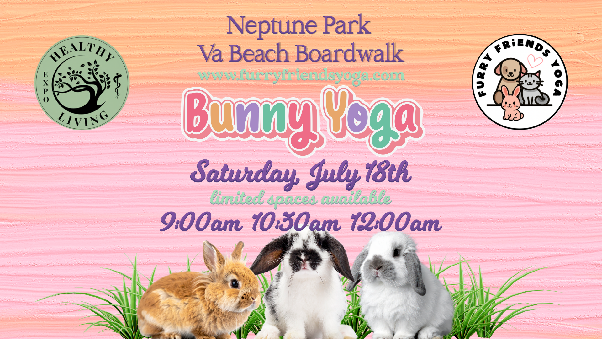 Healthy Living Expo Bunny Yoga Class at Neptune Beach VA